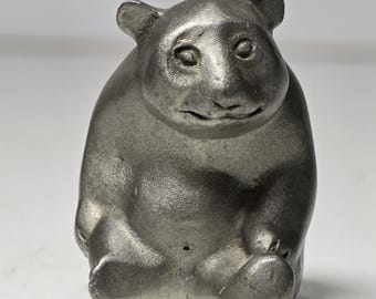 たれパンダ　石製置物 グレー ヴィンテージ セランゴール ピューター製 ミニチュア パンダ