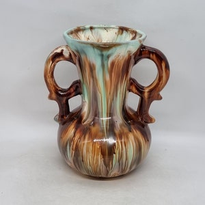 Vintage Glazed Ceramic Vase | Made in Norway |