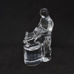 Vintage &quot;Orrefors&quot; Crystal Glass Blacksmith Figurine by Olle Alberius | Made in Sweden 1970 |