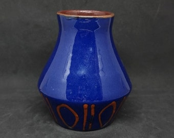 Vintage Scandinavian blue ceramic vase | Interior design |