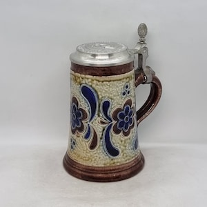 Vintage Salt Glazed Stoneware Ceramic Beer Stein | Made in W Germany |