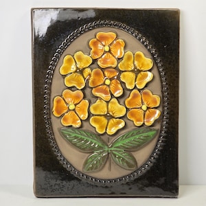 Jie Gantofta Sweden ceramic wall plaque no. 847 |  Mid Century Swedish Ceramic wall tile |