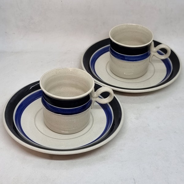 Vintage "IRIS" Teacups & Saucers by Höganäs | Made by Hertha Bengtson |