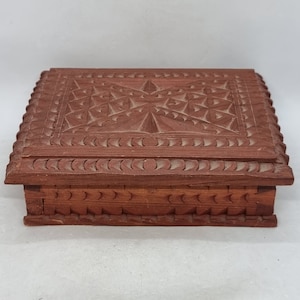 Vintage houten speelkaart box |
