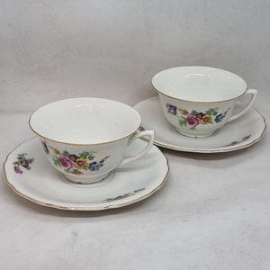 Vintage RGK Czechoslovakia 2 cups and 2 saucers |