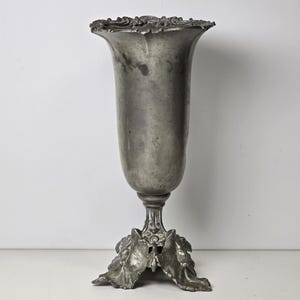 Art Deco Svenskt Tenn Pewter Vase with Ornate Leaf Base |