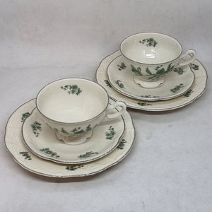 Schlaggenwald, Czechoslovakia porcelain teacups & saucers |
