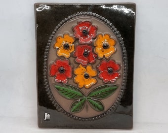 Jie Gantofta Schweden Keramik Wandschild Nr. 847 |  Mid Century Schwedische Keramik Wandfliese |