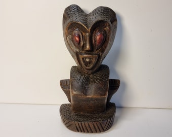 Vintage African Hand-Carved Wood Figurine |