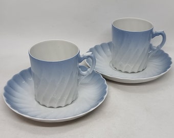 Vintage &quot;Porsgrund&quot; porcelain cups and saucers | Made in Norway |