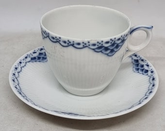 Vintage Royal Copenhagen Porcelain Cup & Saucer | Made in Denmark |