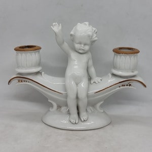Wallendorf German porcelain double candle holder |