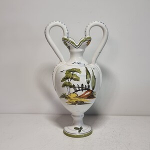 Vintage Hand Painted Ceramic Italy Vase | Italian Pottery |
