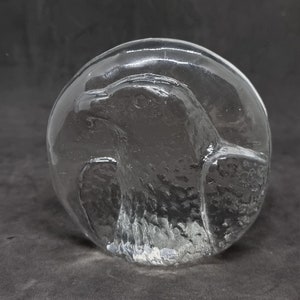 Vintage glass eagle paperweight | Crystal Swedish Art Glass | Vintage Sweden figurine | Glass paperweight |