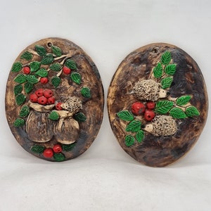 Vintage Scandinavian ceramic wall plaques |