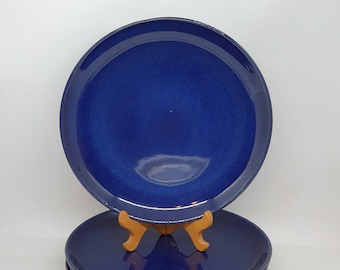 Vintage Upsala Ekeby Gefle VIRVEL Plates: Scandinavian Blue