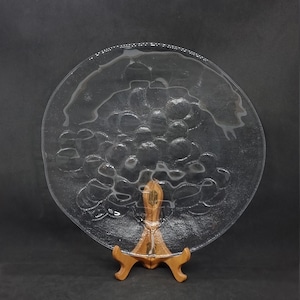 Large Kosta Boda Glass Plate &quot;Grapes&quot; by Ann Wärff |