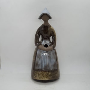 Large vintage Swedish ceramic girl figurine by Elsi Bourelius for Jie Gantofta Sweden |