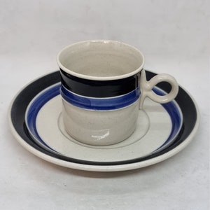 Vintage &quot;IRIS&quot; Teacup & Saucer by Höganäs | Made by Hertha Bengtson |