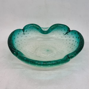Vintage controlled bubble glass bowl | Scandinavian glass  |
