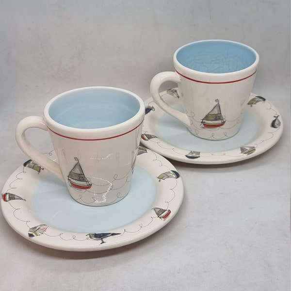 2x tasses et soucoupes « Gisela Graham » | Fabriqué en Angleterre