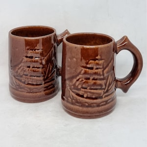 Pair of vintage ceramic mugs | Scandinavian design |
