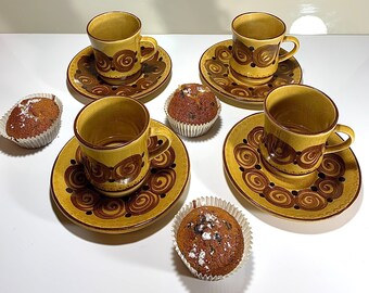 Beautiful Ceramic Cups and Saucers sets by DECO Helsingborg | Vintage Dinnerware sets | DECO Helsingborg Made in Sweden