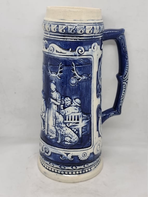 ヴィンテージ ドイツ 精巧な陶器製ビールジョッキ | - Etsy 日本