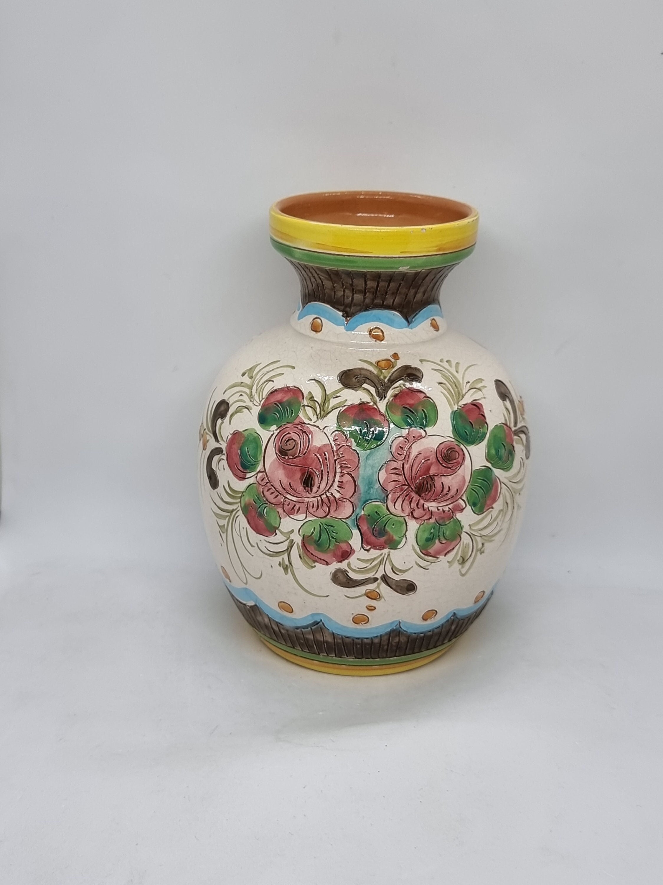 楽天市場】イタリア製 輸入雑貨 花瓶 マヨルカ焼き デルータ