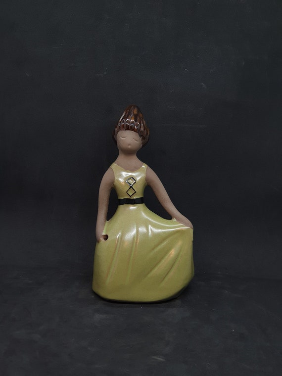 Vintage Swedish Ceramic Girl Figurine by Henry Hallberg for Jie