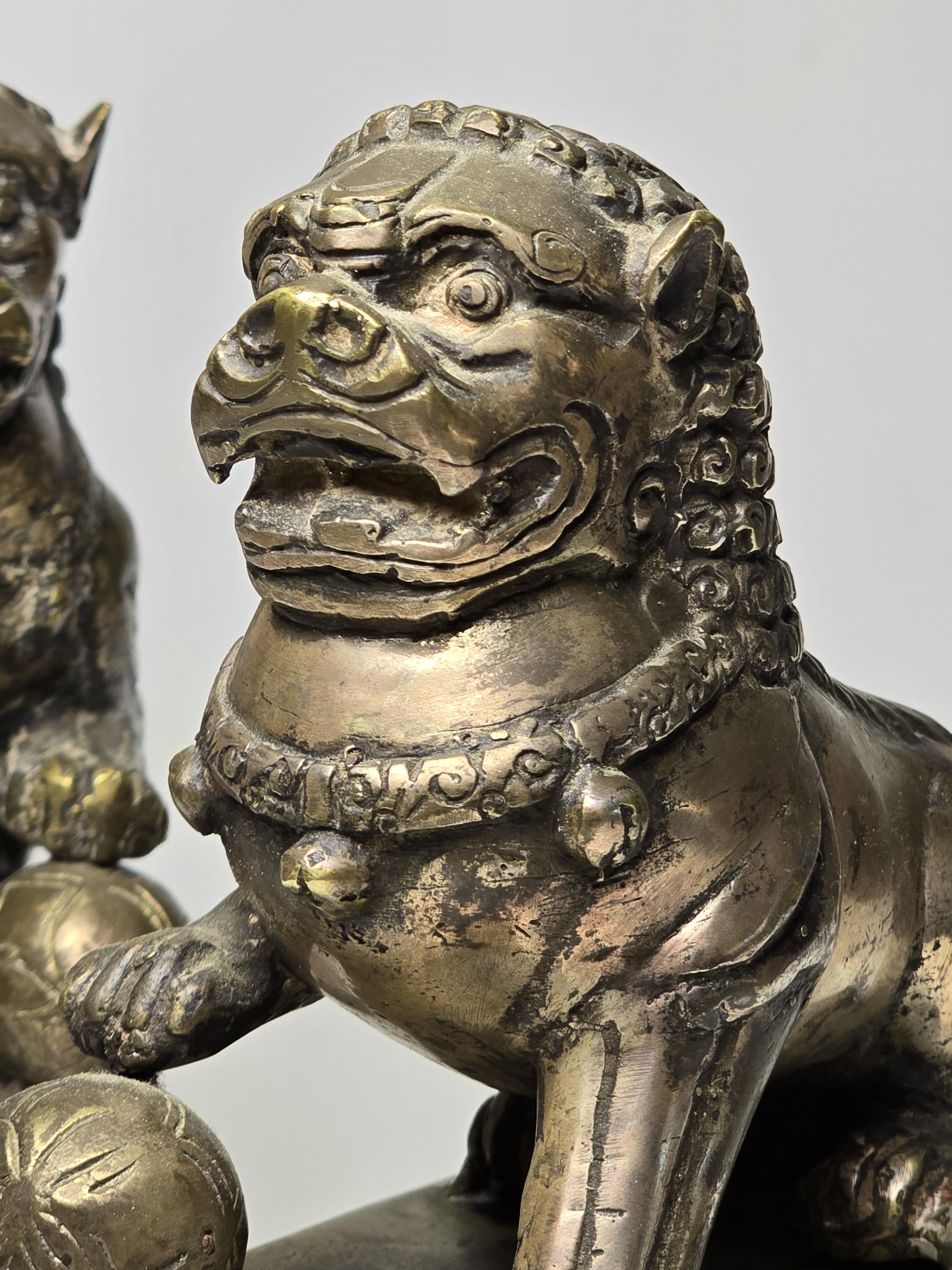 Pair of Vintage Heavy Brass Foo Dog Statues – Guardian Lions - Etsy