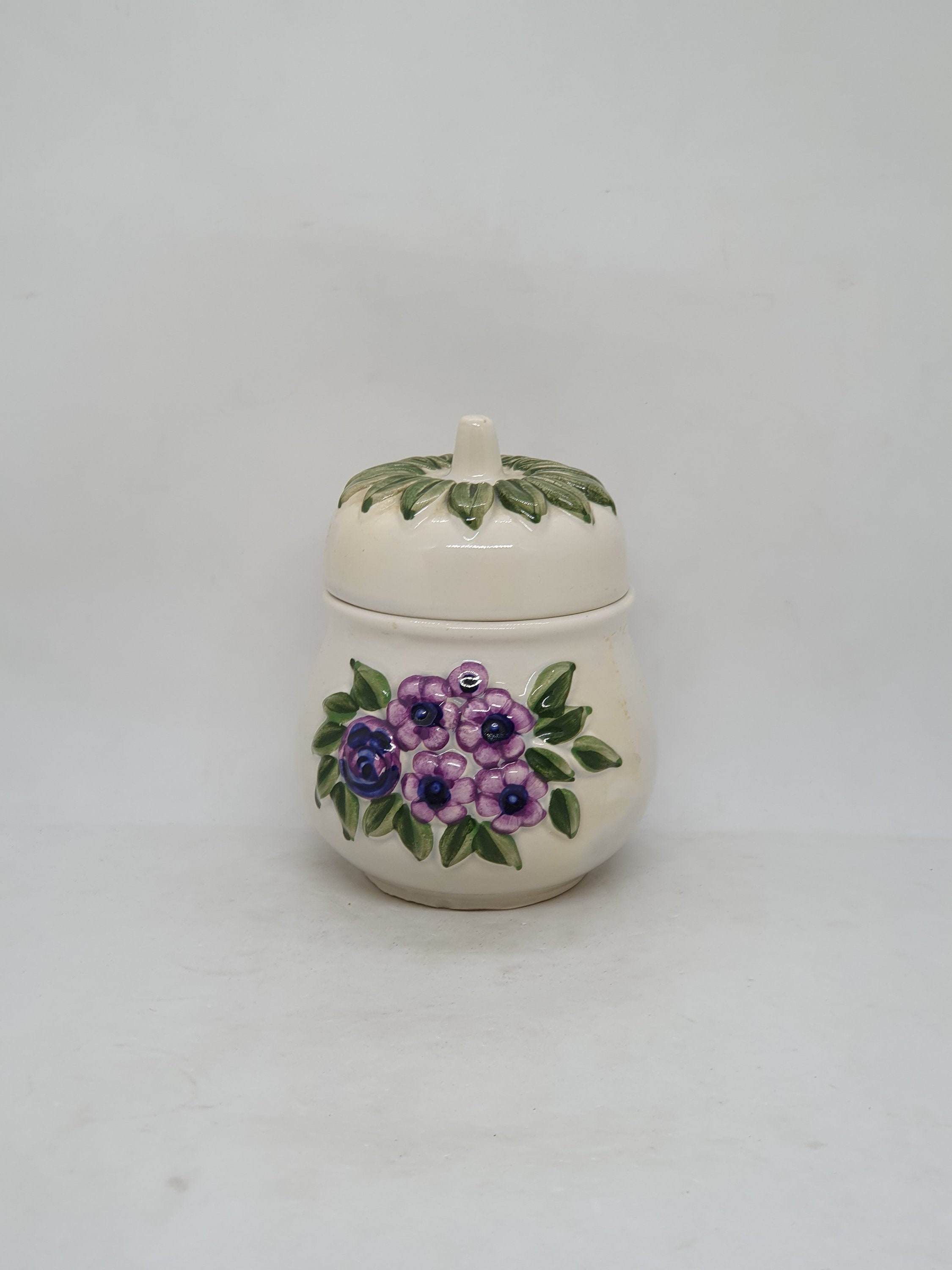 Vintage Ceramic Sugar Jar by Rosa Ljung White Floral Jar Etsy