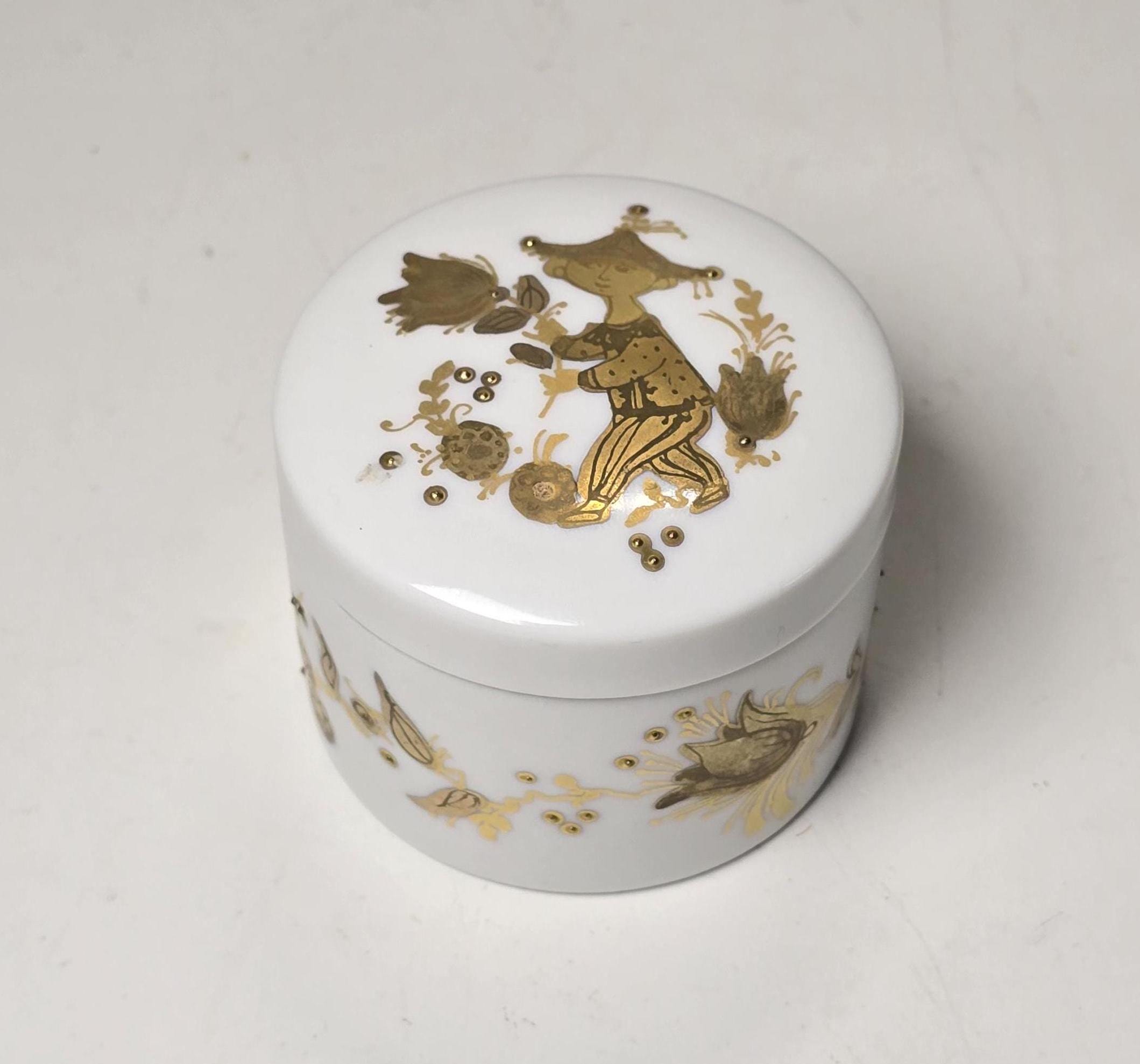 ヴィンテージ Rosenthal Quatre Couleurs ゴールド磁器小物入れ 