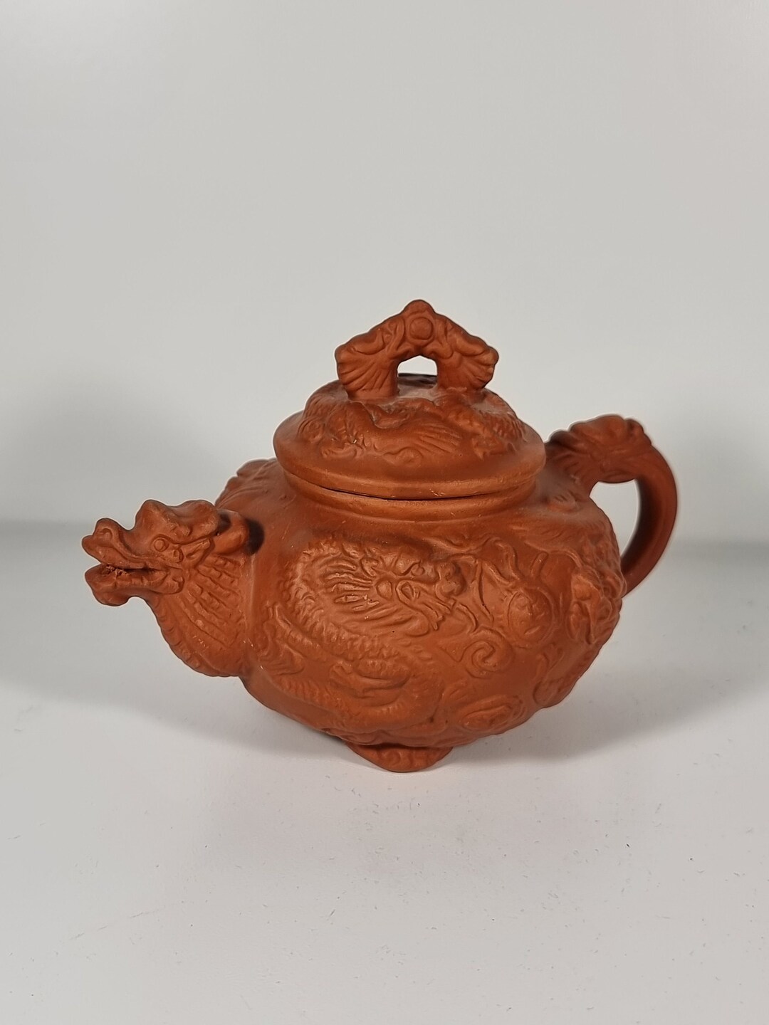 Vintage Chinese Clay Teapot dragon Etsy