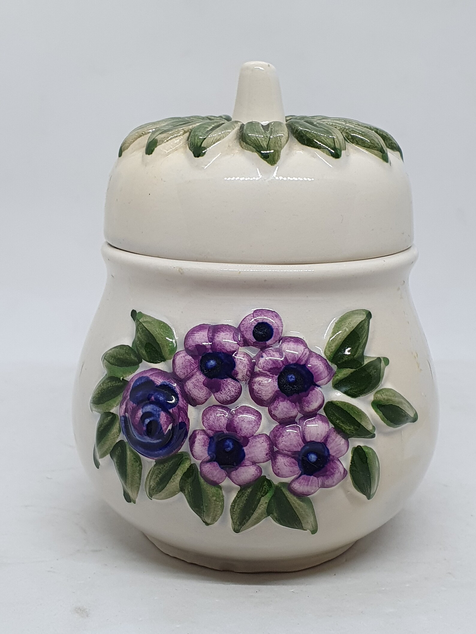 Vintage Ceramic Sugar Jar by Rosa Ljung White Floral Jar Etsy
