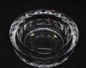 Vintage Kosta Boda Crystal Glass Ashtray | Signed 