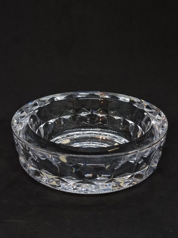 Vintage Kosta Boda Crystal Glass Ashtray | Signed 