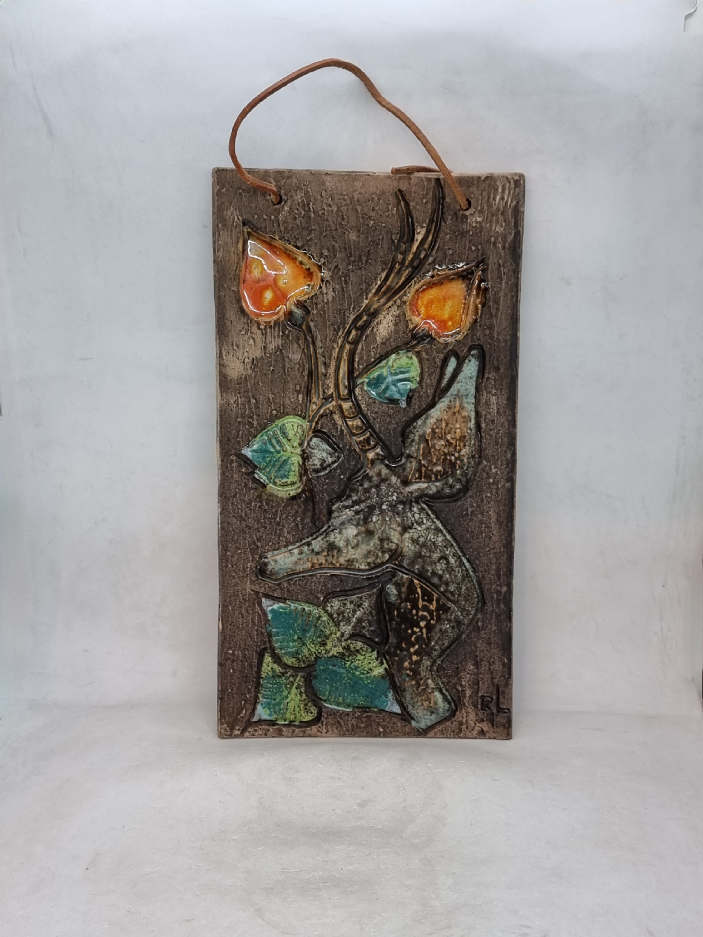 【Made in sweden】Tilgmans Keramik　壁掛けプレート Vintage Tilgmans Keramik Wall Plaque by Eivor Lang | Made in