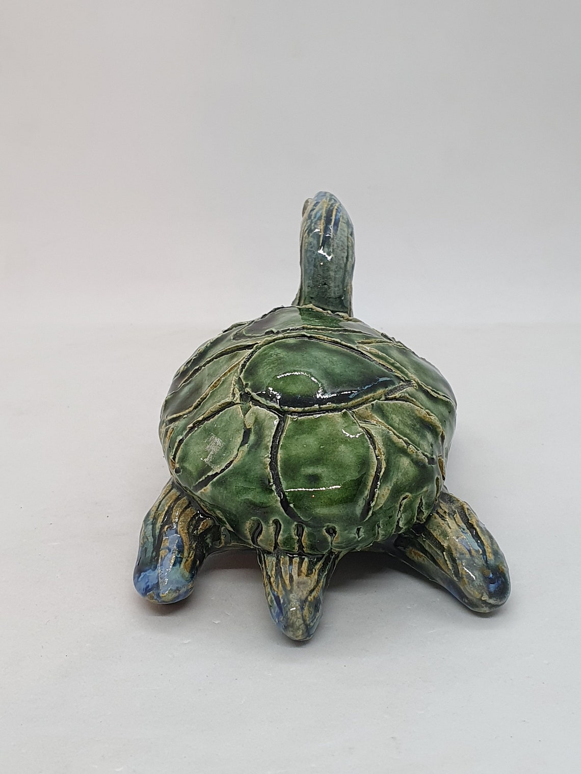 Vintage Ceramic glazed turtle figurine Home Decoration | Etsy
