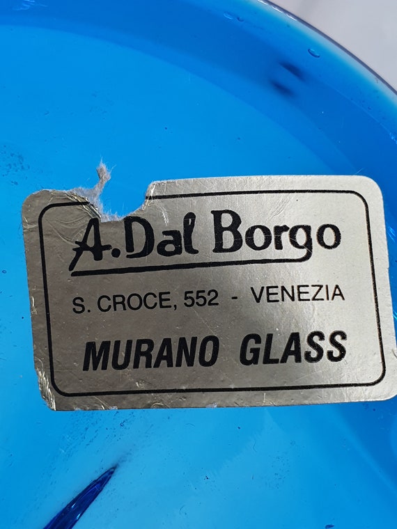 A. Dal Borgo Murano Blue Glass Vase | S. Croce, 552 - Venezia