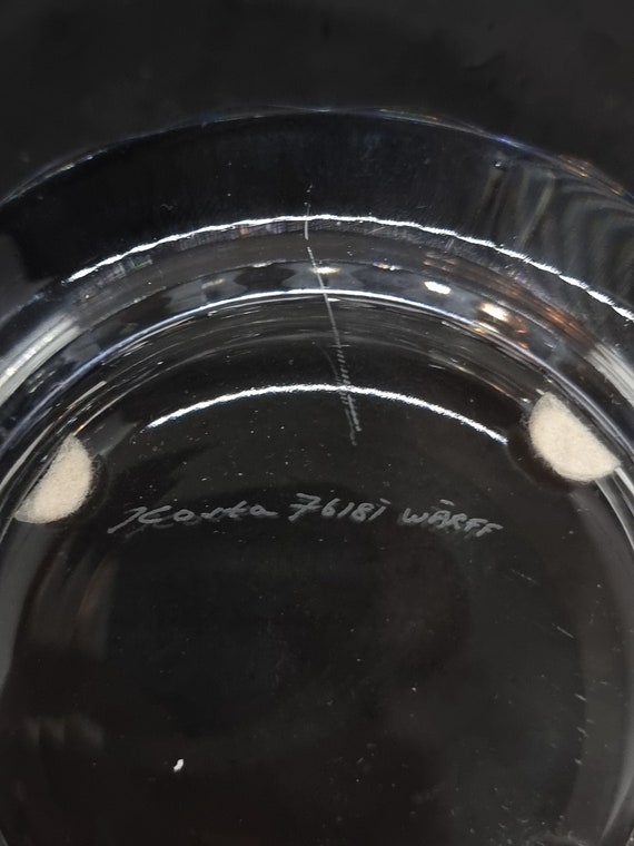 Vintage Kosta Boda Crystal Glass Ashtray | Signed 