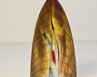 Rara miniescultura de medio barco de Kosta Boda "Stand Tall" de Bertil Vallien - Modelo 99311, vidrio artístico sueco coleccionable