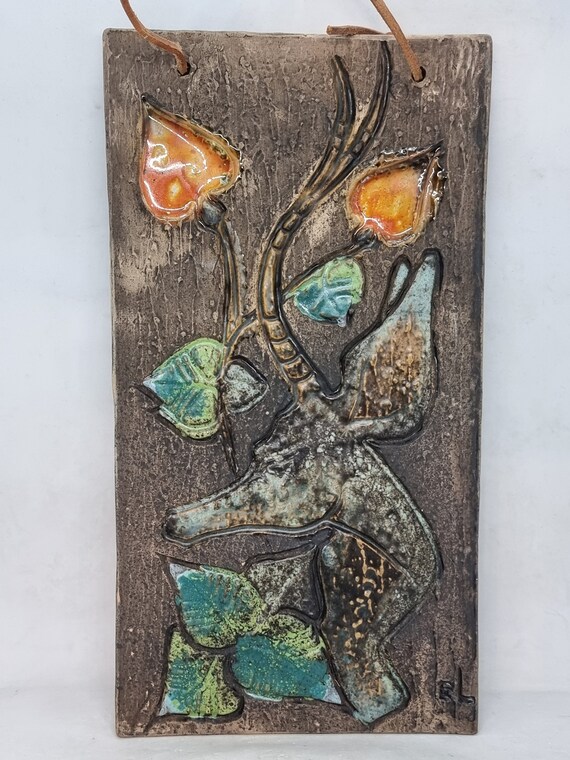Vintage Tilgmans Keramik Wall Plaque by Eivor Lang | Made in