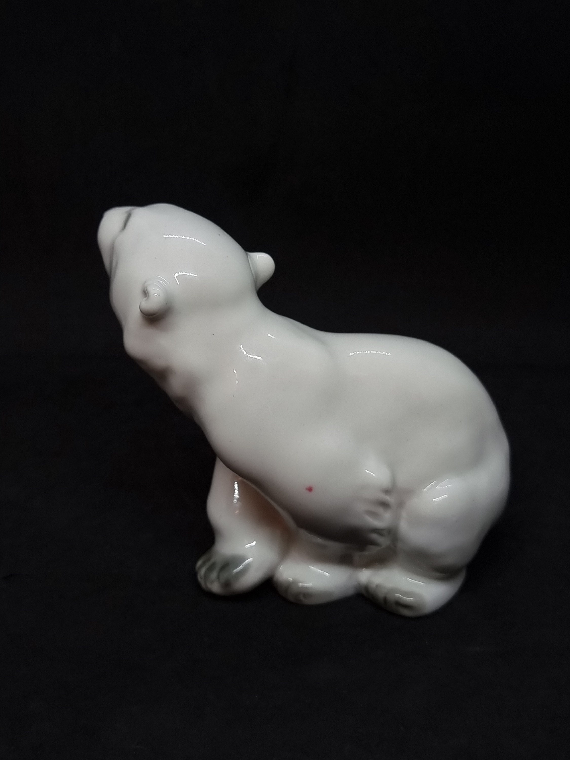 Lomonosov Russiaのシロクマの置物 Lomonosov LFZ USSR White Polar Bear | Russian Porcelain | - Etsy