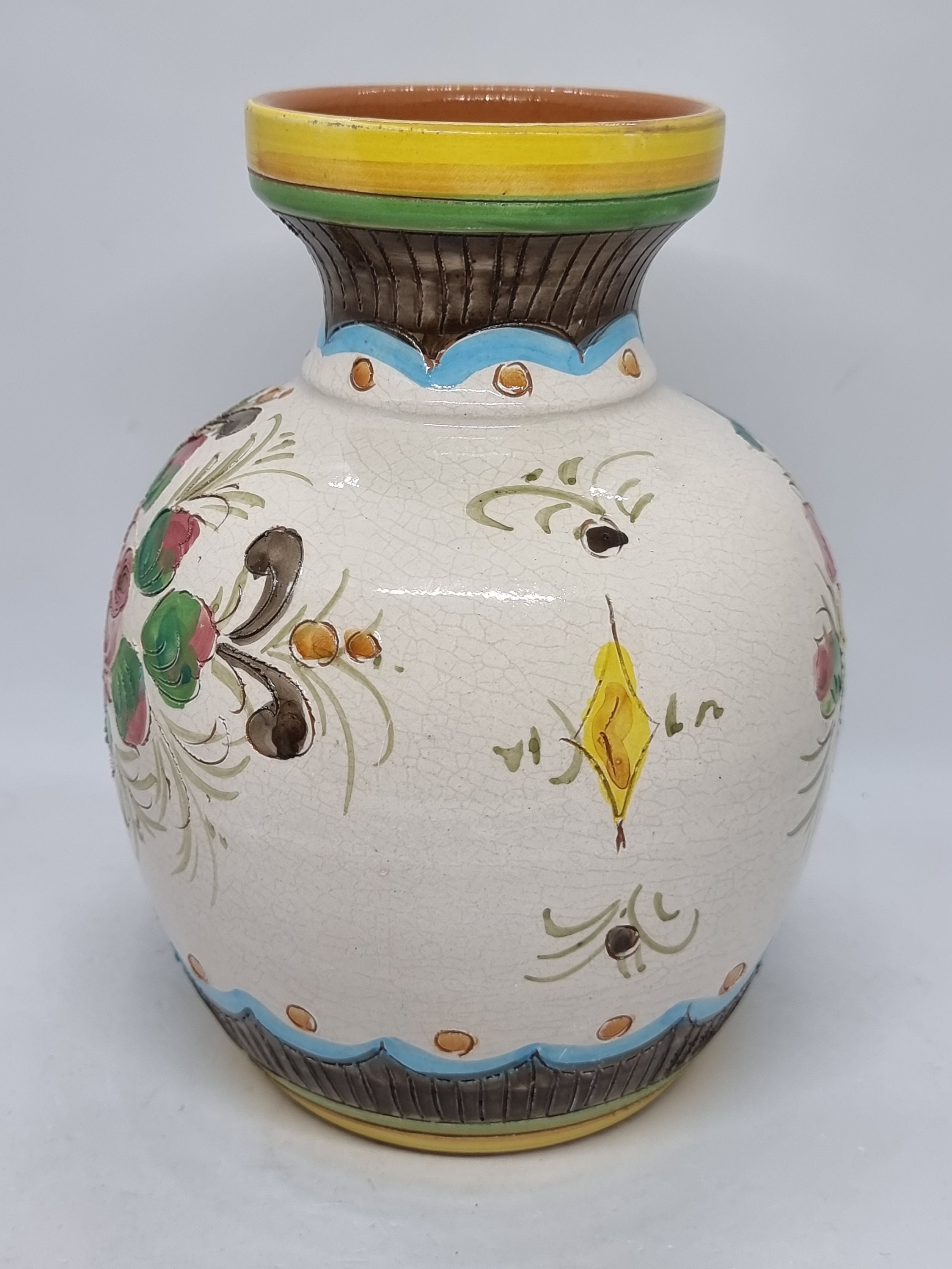 DERUTA 花瓶 イタリア製 30cm Deruta Italian Ceramic Vase
