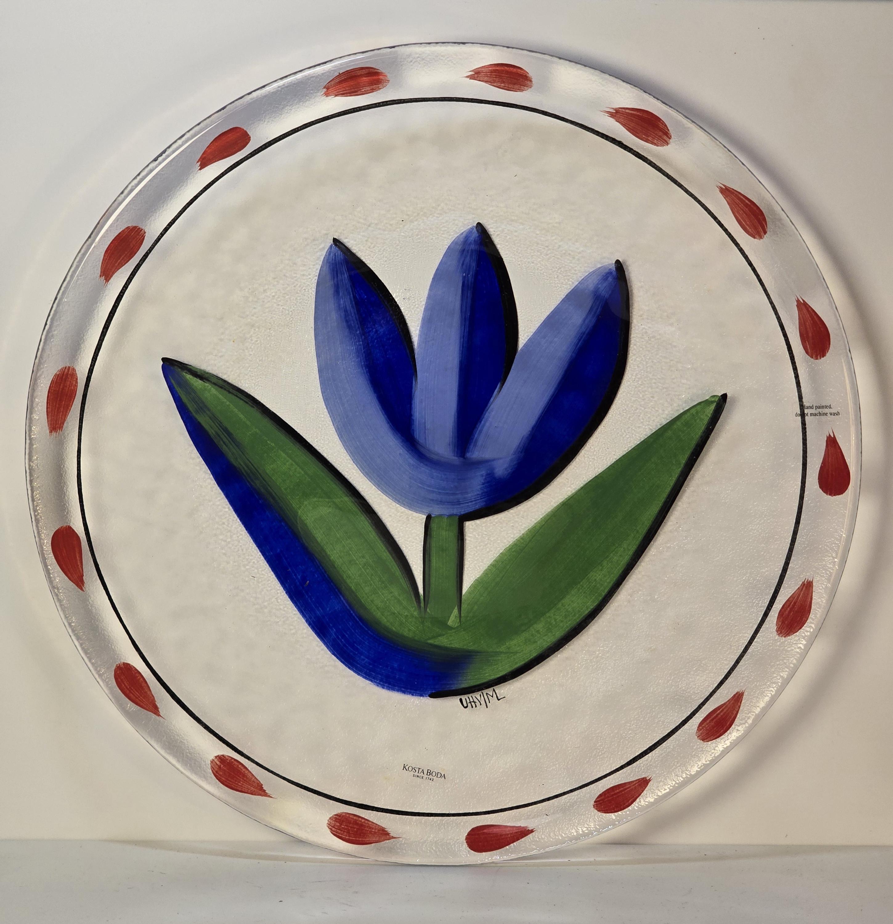 食器 Ulrica Hydman Vallien COSTA CODA plate Sweden Kosta Boda Glass Plate