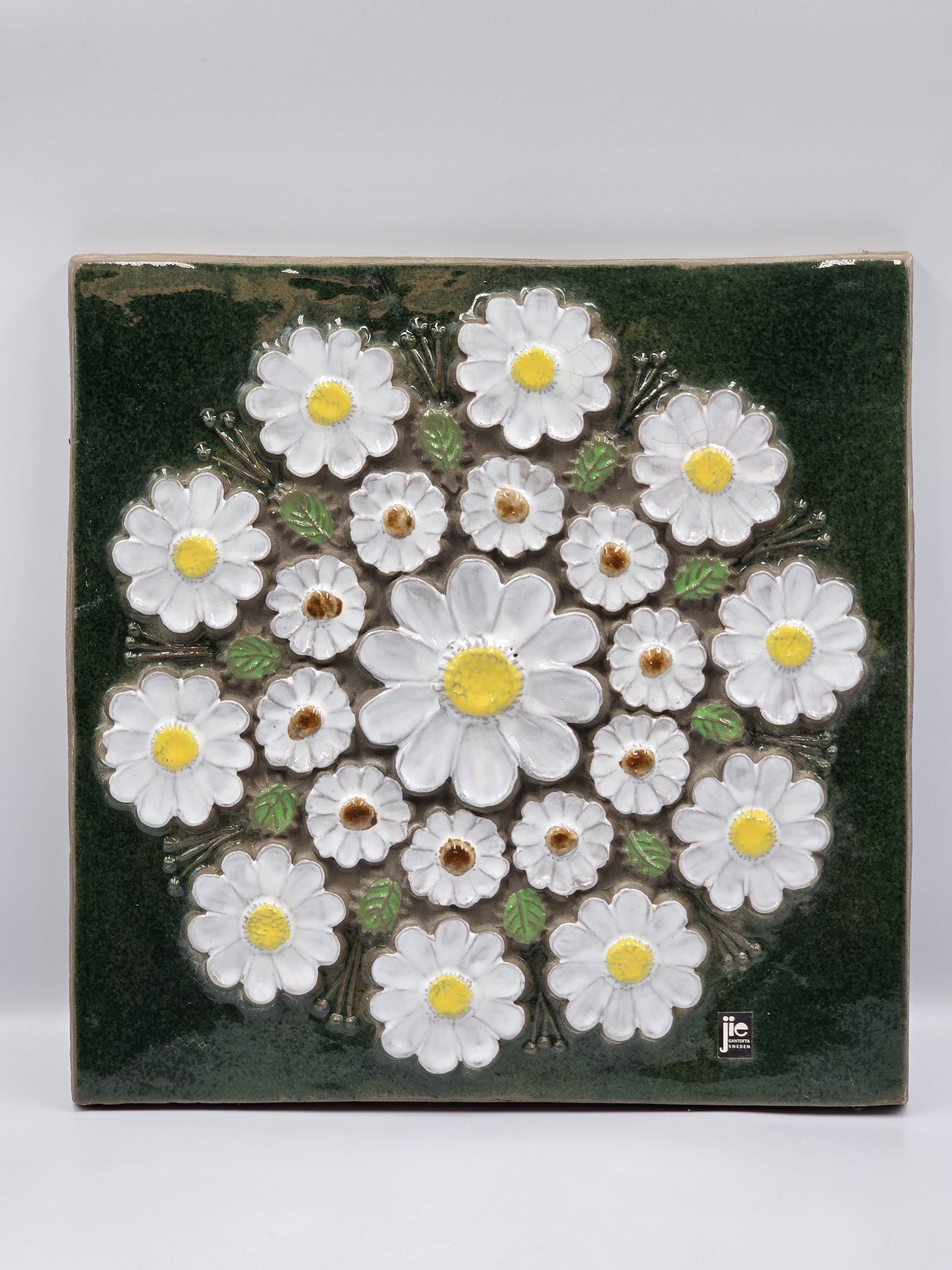 Large Jie Gantofta Sweden Ceramic Wall Plaque No. 856 | Mid