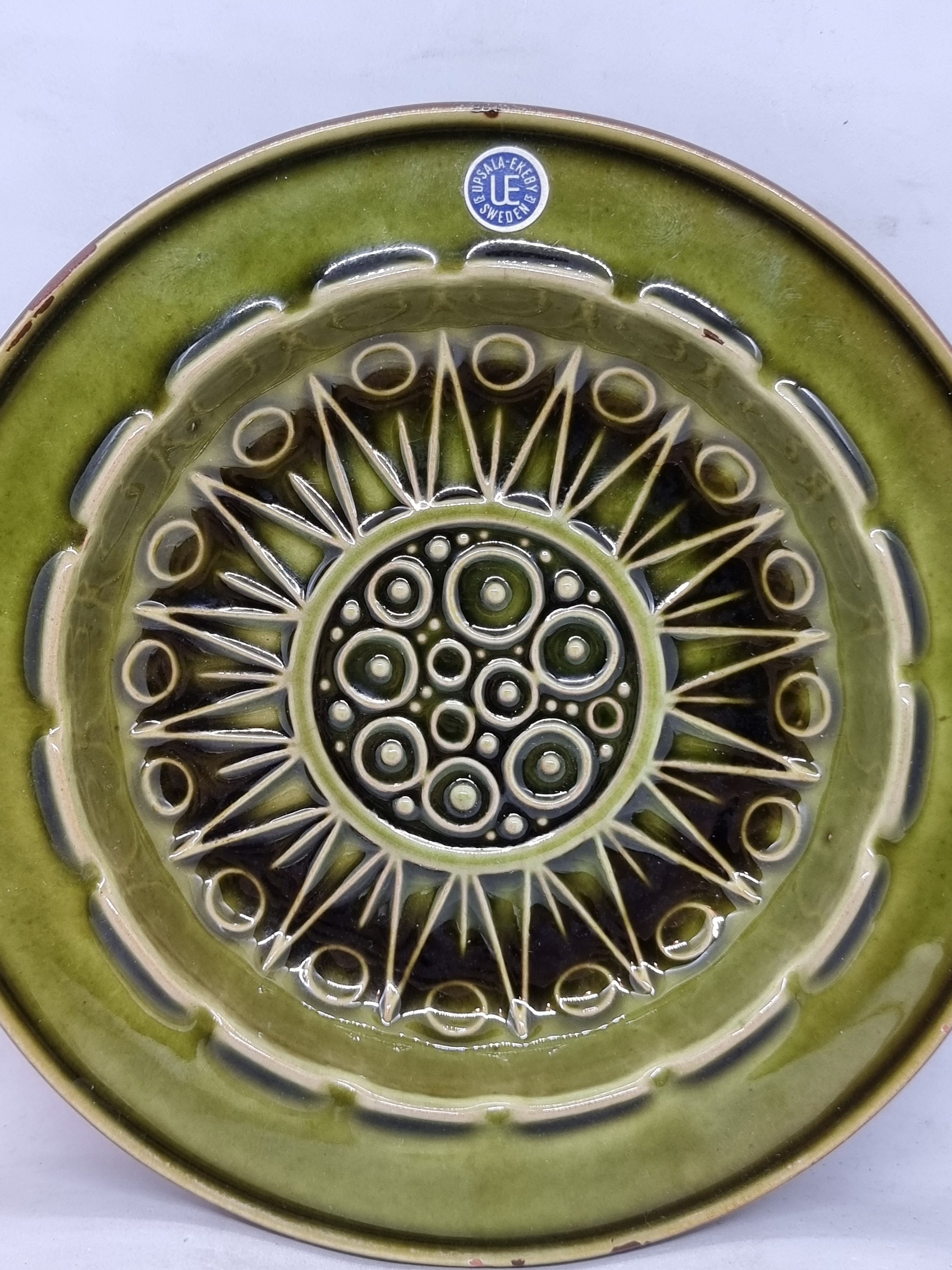 Upsala Ekeby ウプサラエクビィ Risto Upsala Ekeby Karlskrona GOLD GILDED Trio of Coffee Cup