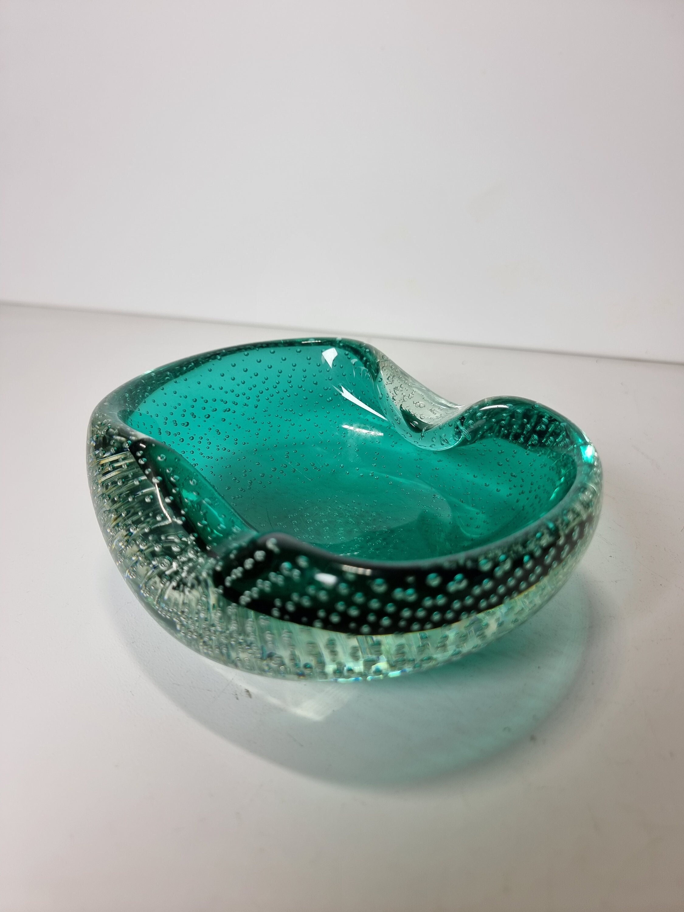 ムラーノ アントニオ インペラトーレ ブルー アート ガラス 灰皿 ビンテージ Murano glass ashtray - Etsy 日本