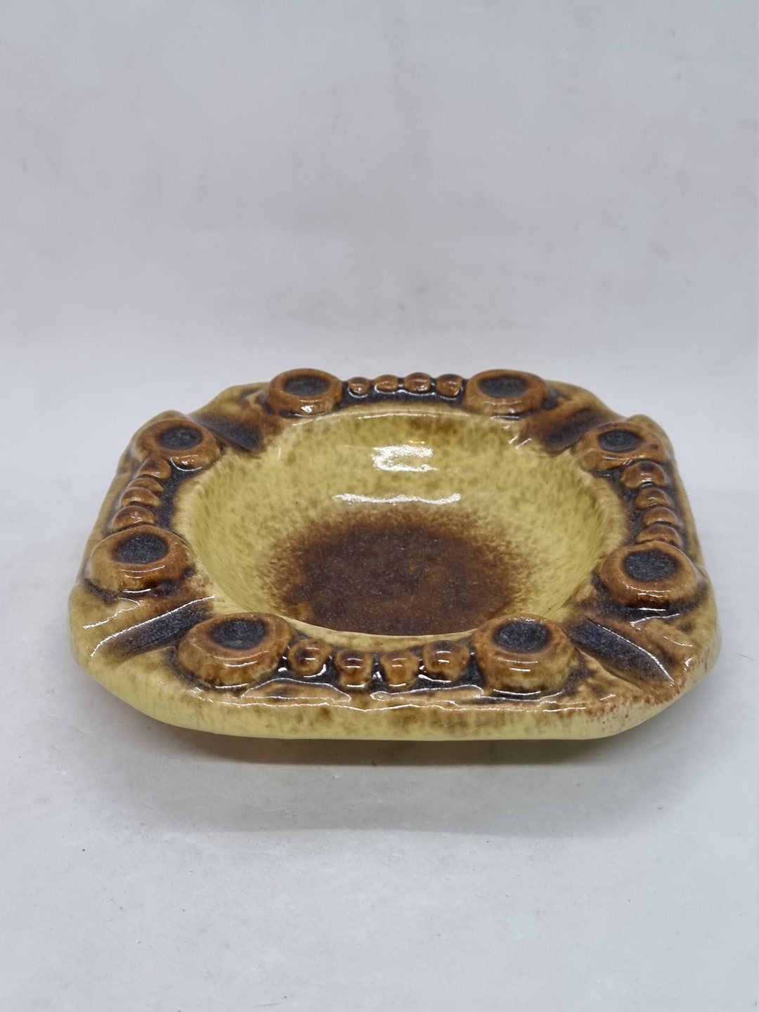 Vintage EGO Stengods Ceramic Ashtray | Willi Fischer Sweden 1960